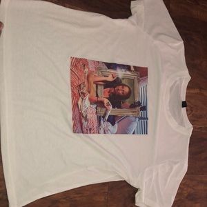 A shein shirt with a graphic pic on it oil painting pic